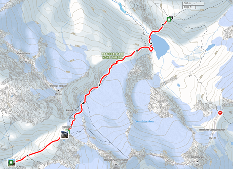 Route Warndorfer Hütte zur Kürsinger Hütte