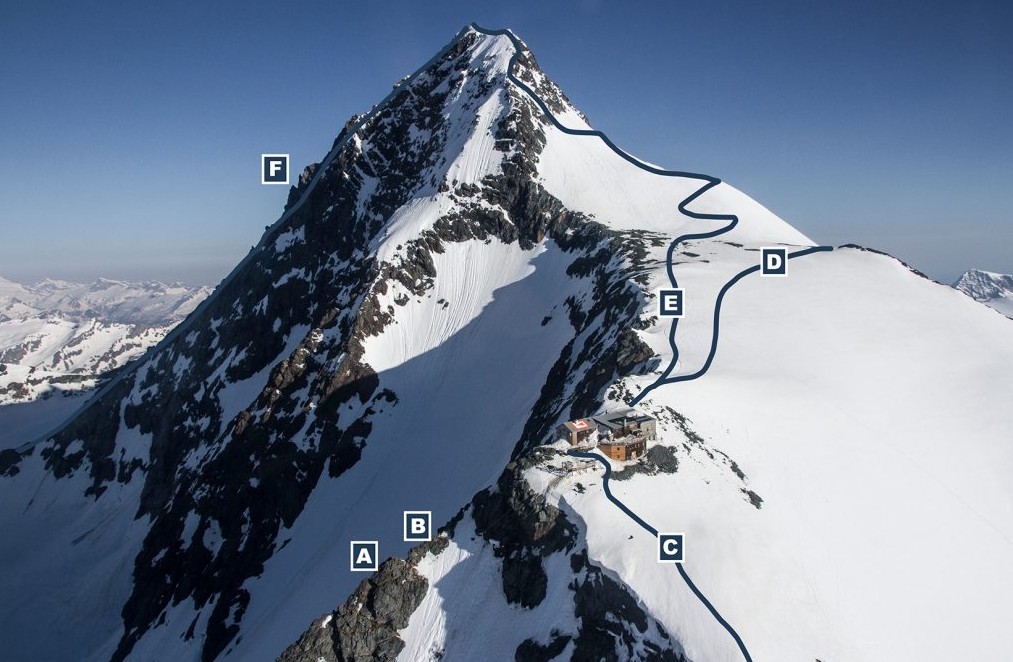 Routen  zur Adlersruh und Gipfel Großklockner